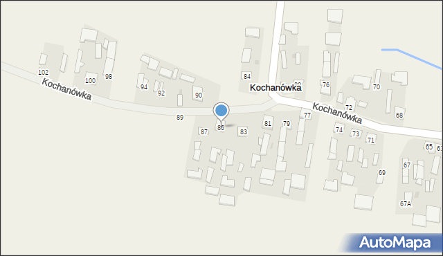 Kochanówka, Kochanówka, 86, mapa Kochanówka