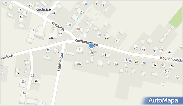 Kochcice, Kochanowicka, 36, mapa Kochcice