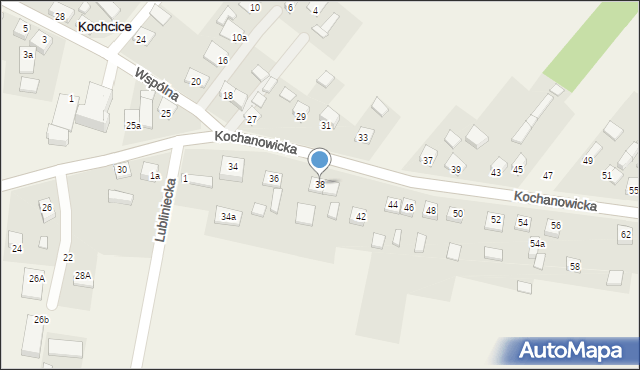 Kochcice, Kochanowicka, 38, mapa Kochcice