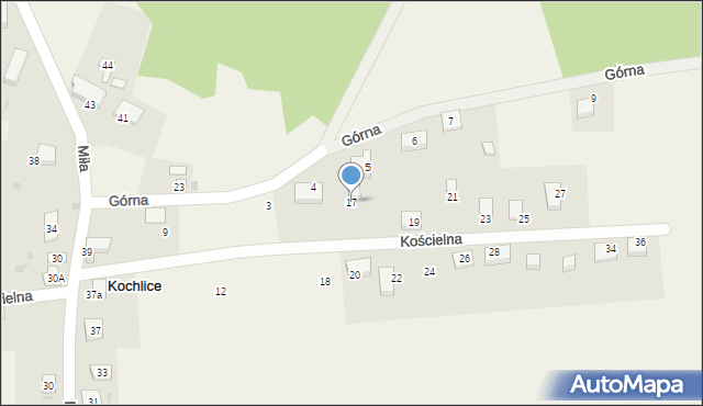 Kochlice, Kościelna, 17, mapa Kochlice