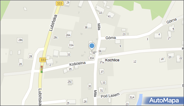 Kochlice, Kościelna, 30, mapa Kochlice