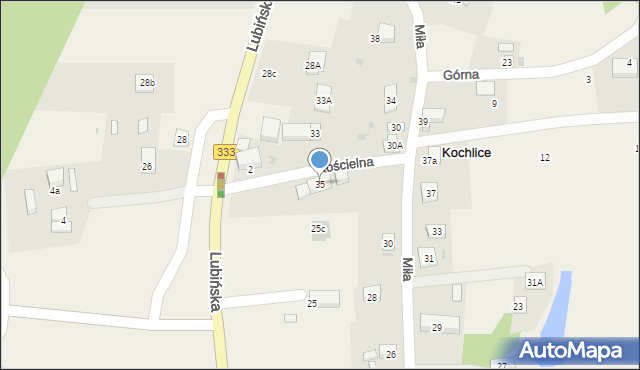 Kochlice, Kościelna, 35, mapa Kochlice
