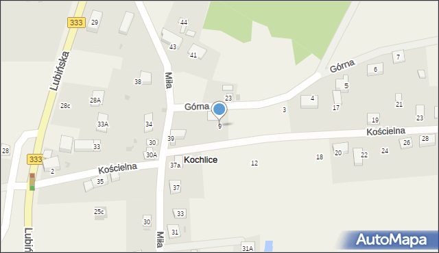 Kochlice, Kościelna, 9, mapa Kochlice