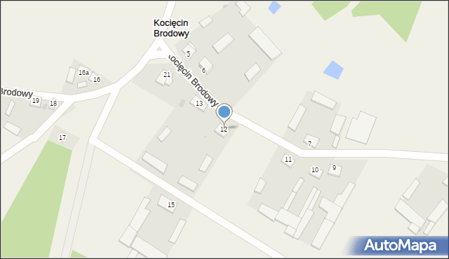 Kocięcin Brodowy, Kocięcin Brodowy, 12, mapa Kocięcin Brodowy