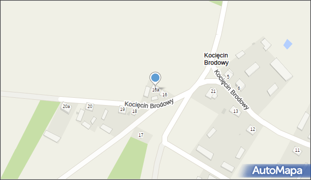 Kocięcin Brodowy, Kocięcin Brodowy, 16a, mapa Kocięcin Brodowy