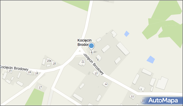 Kocięcin Brodowy, Kocięcin Brodowy, 5, mapa Kocięcin Brodowy