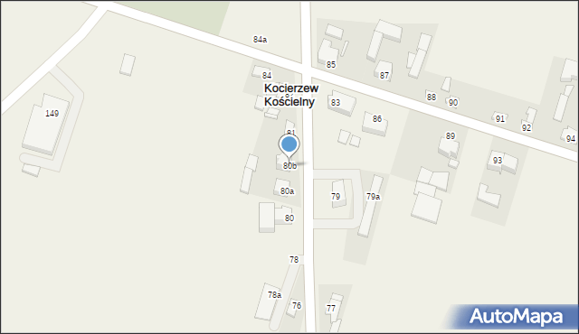 Kocierzew Południowy, Kocierzew Południowy, 80b, mapa Kocierzew Południowy