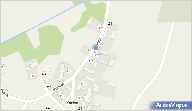 Kocina, Kocina, 121, mapa Kocina
