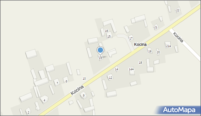 Kocina, Kocina, 13, mapa Kocina