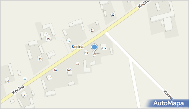 Kocina, Kocina, 20, mapa Kocina