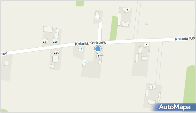 Kociszew, Kociszew, 9, mapa Kociszew