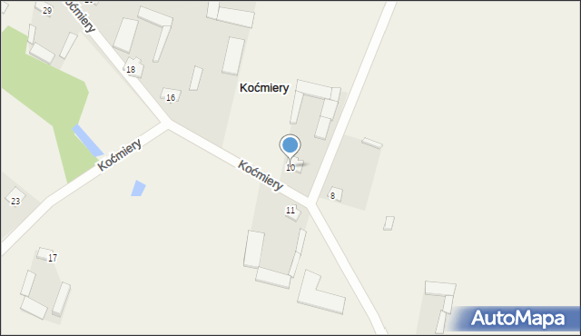 Koćmiery, Koćmiery, 10, mapa Koćmiery