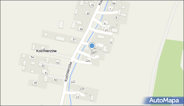Koćmierzów, Koćmierzów, 12b, mapa Koćmierzów