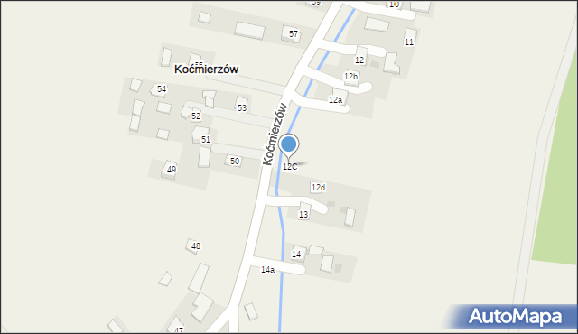 Koćmierzów, Koćmierzów, 12C, mapa Koćmierzów