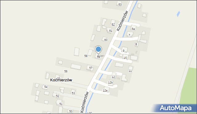 Koćmierzów, Koćmierzów, 59, mapa Koćmierzów