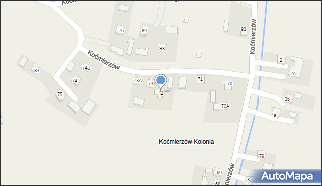 Koćmierzów, Koćmierzów, 72, mapa Koćmierzów