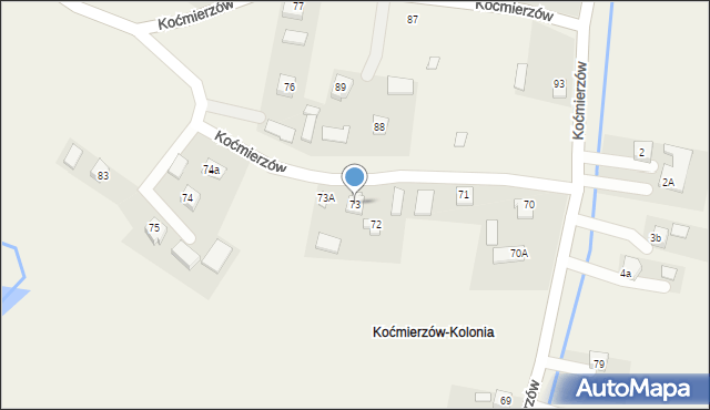 Koćmierzów, Koćmierzów, 73, mapa Koćmierzów