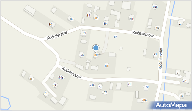 Koćmierzów, Koćmierzów, 89, mapa Koćmierzów
