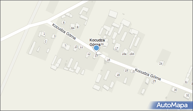 Kocudza Górna, Kocudza Górna, 13, mapa Kocudza Górna