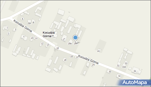 Kocudza Górna, Kocudza Górna, 19A, mapa Kocudza Górna