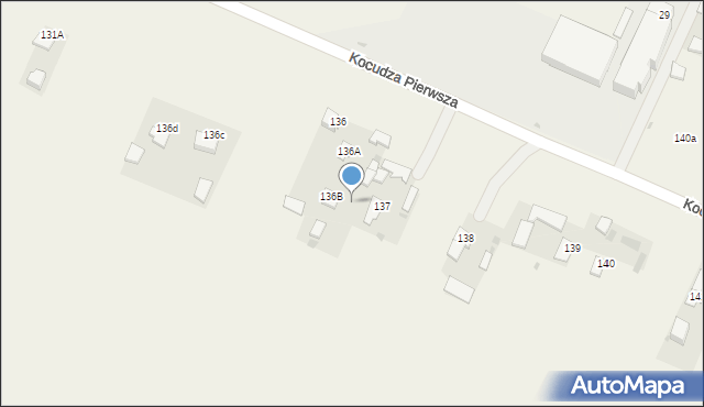 Kocudza Pierwsza, Kocudza Pierwsza, 136e, mapa Kocudza Pierwsza