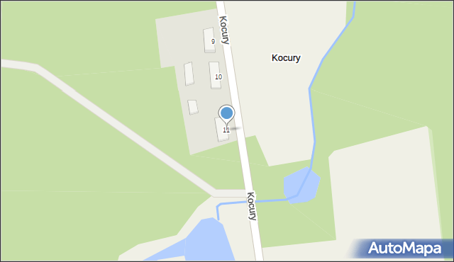 Kocury, Kocury, 11, mapa Kocury