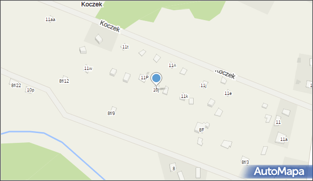 Koczek, Koczek, 10j, mapa Koczek