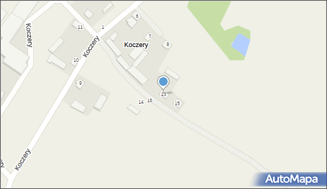 Koczery, Koczery, 13, mapa Koczery