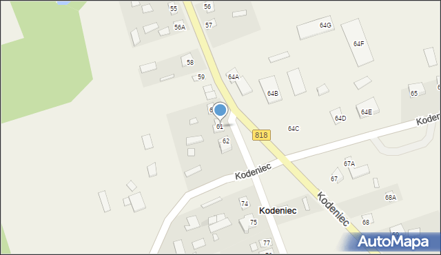 Kodeniec, Kodeniec, 61, mapa Kodeniec