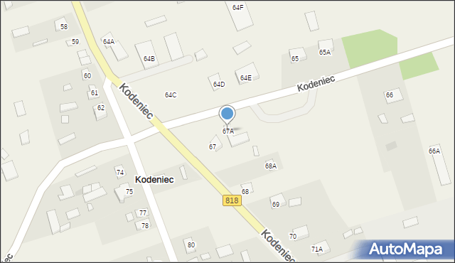 Kodeniec, Kodeniec, 67A, mapa Kodeniec