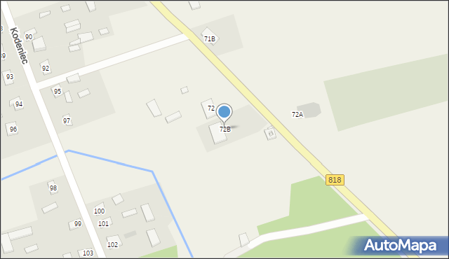 Kodeniec, Kodeniec, 72B, mapa Kodeniec