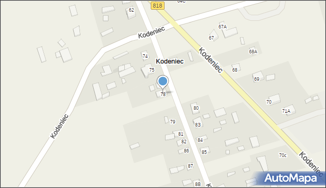 Kodeniec, Kodeniec, 78, mapa Kodeniec