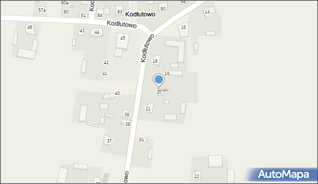 Kodłutowo, Kodłutowo, 20, mapa Kodłutowo