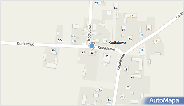 Kodłutowo, Kodłutowo, 44, mapa Kodłutowo