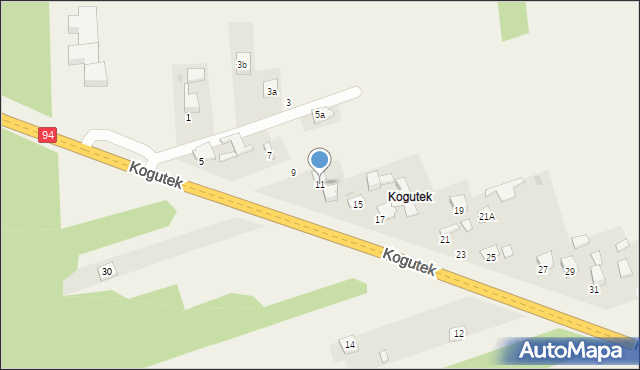 Kogutek, Kogutek, 11, mapa Kogutek