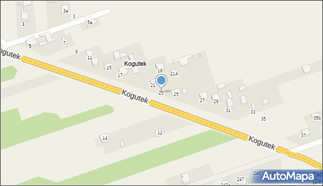 Kogutek, Kogutek, 23, mapa Kogutek