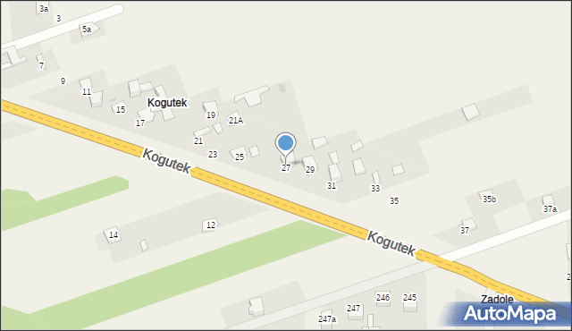 Kogutek, Kogutek, 27, mapa Kogutek