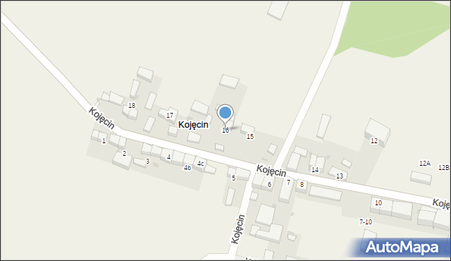 Kojęcin, Kojęcin, 16, mapa Kojęcin