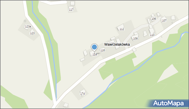 Kojszówka, Kojszówka, 114, mapa Kojszówka