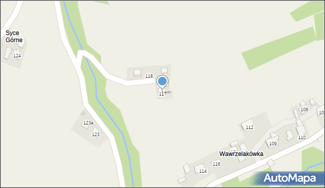 Kojszówka, Kojszówka, 117, mapa Kojszówka