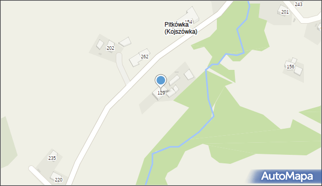 Kojszówka, Kojszówka, 129, mapa Kojszówka