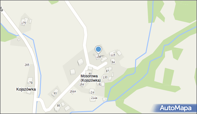 Kojszówka, Kojszówka, 136, mapa Kojszówka