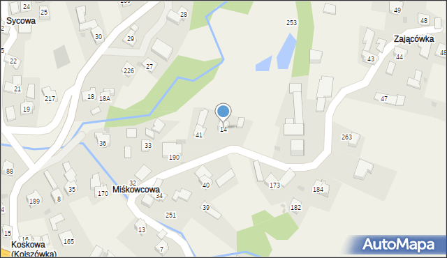 Kojszówka, Kojszówka, 14, mapa Kojszówka