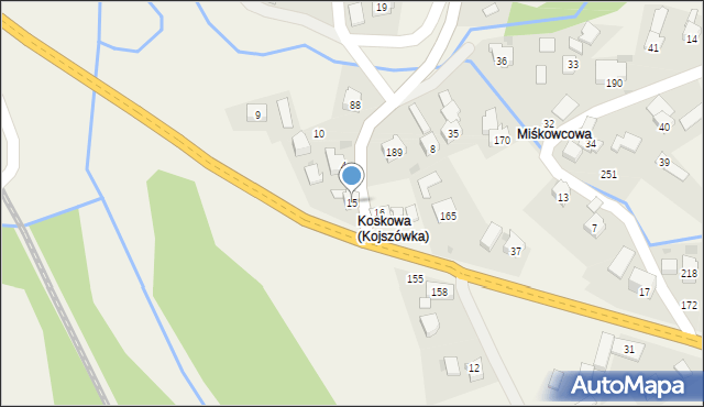 Kojszówka, Kojszówka, 15, mapa Kojszówka