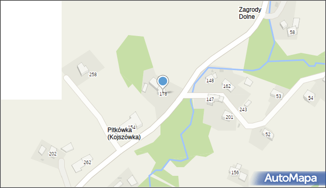 Kojszówka, Kojszówka, 178, mapa Kojszówka