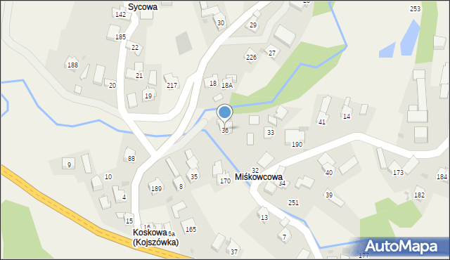 Kojszówka, Kojszówka, 36, mapa Kojszówka