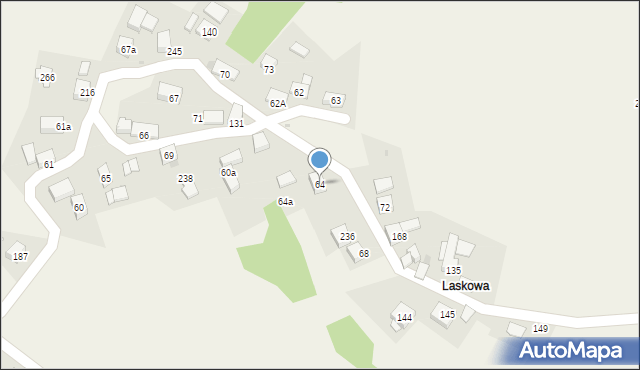 Kojszówka, Kojszówka, 64, mapa Kojszówka