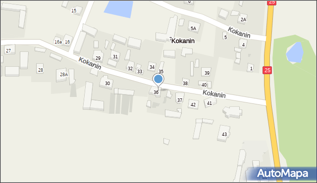 Kokanin, Kokanin, 36A, mapa Kokanin