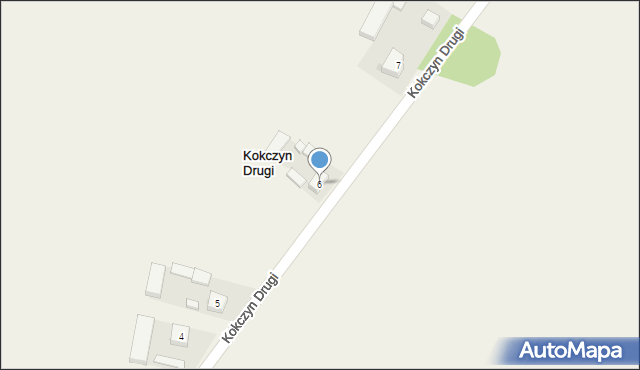 Kokczyn Drugi, Kokczyn Drugi, 6, mapa Kokczyn Drugi