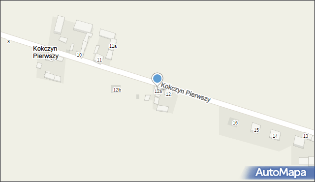 Kokczyn Pierwszy, Kokczyn Pierwszy, 12a, mapa Kokczyn Pierwszy